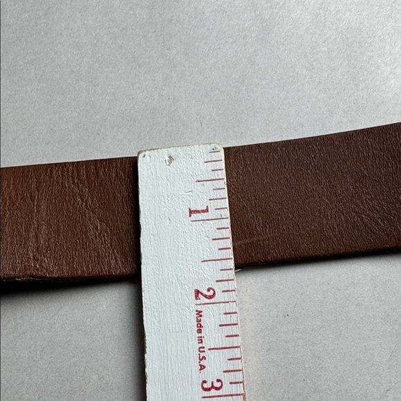 VTG GAP Leather Double Circle Slip Belt Womens M Brown distressed Y2K Western - Picture 7 of 8